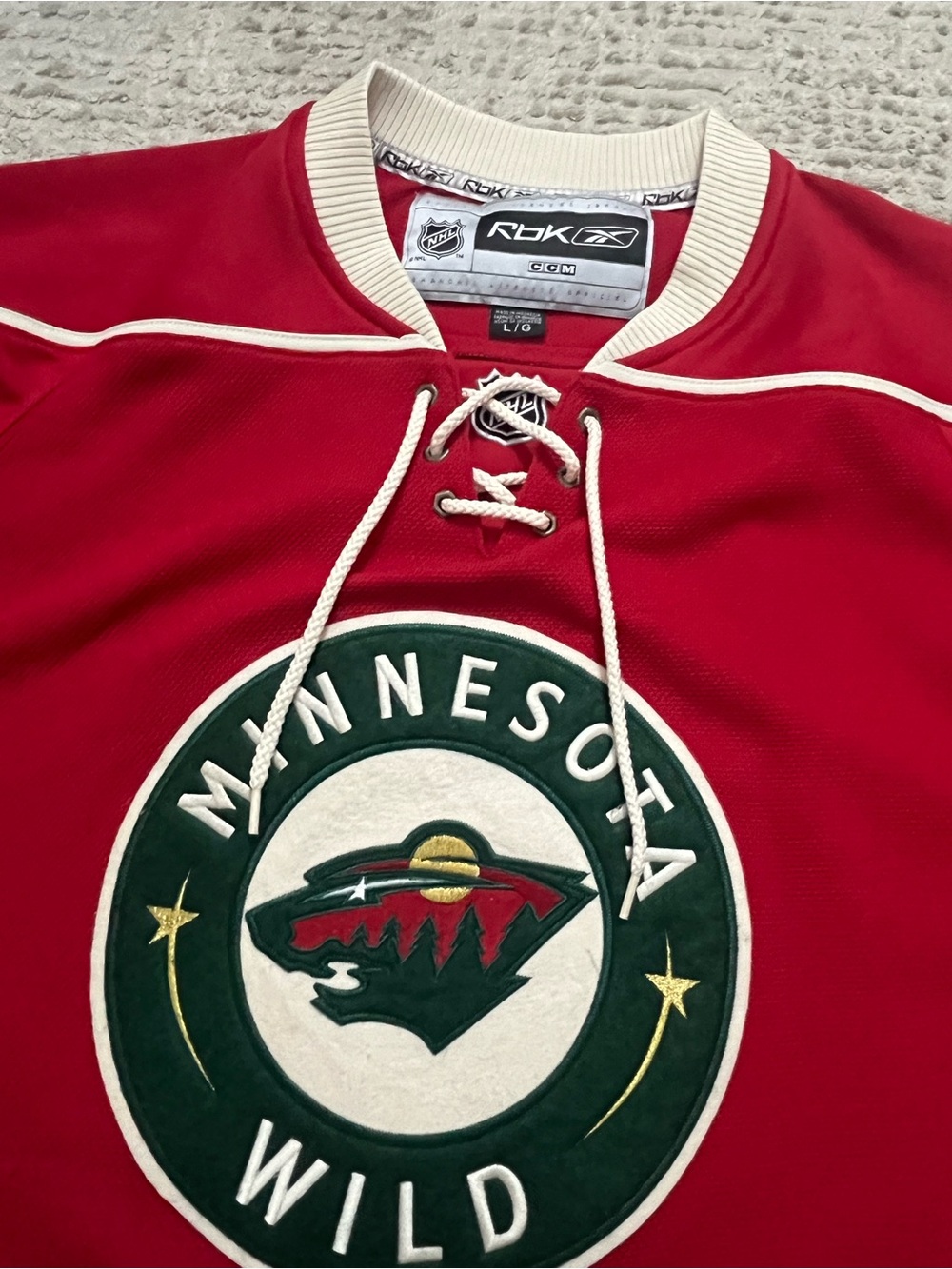 Vintage Reebok Minnesota Wild Hockey Jersey - Picture 1 of 7